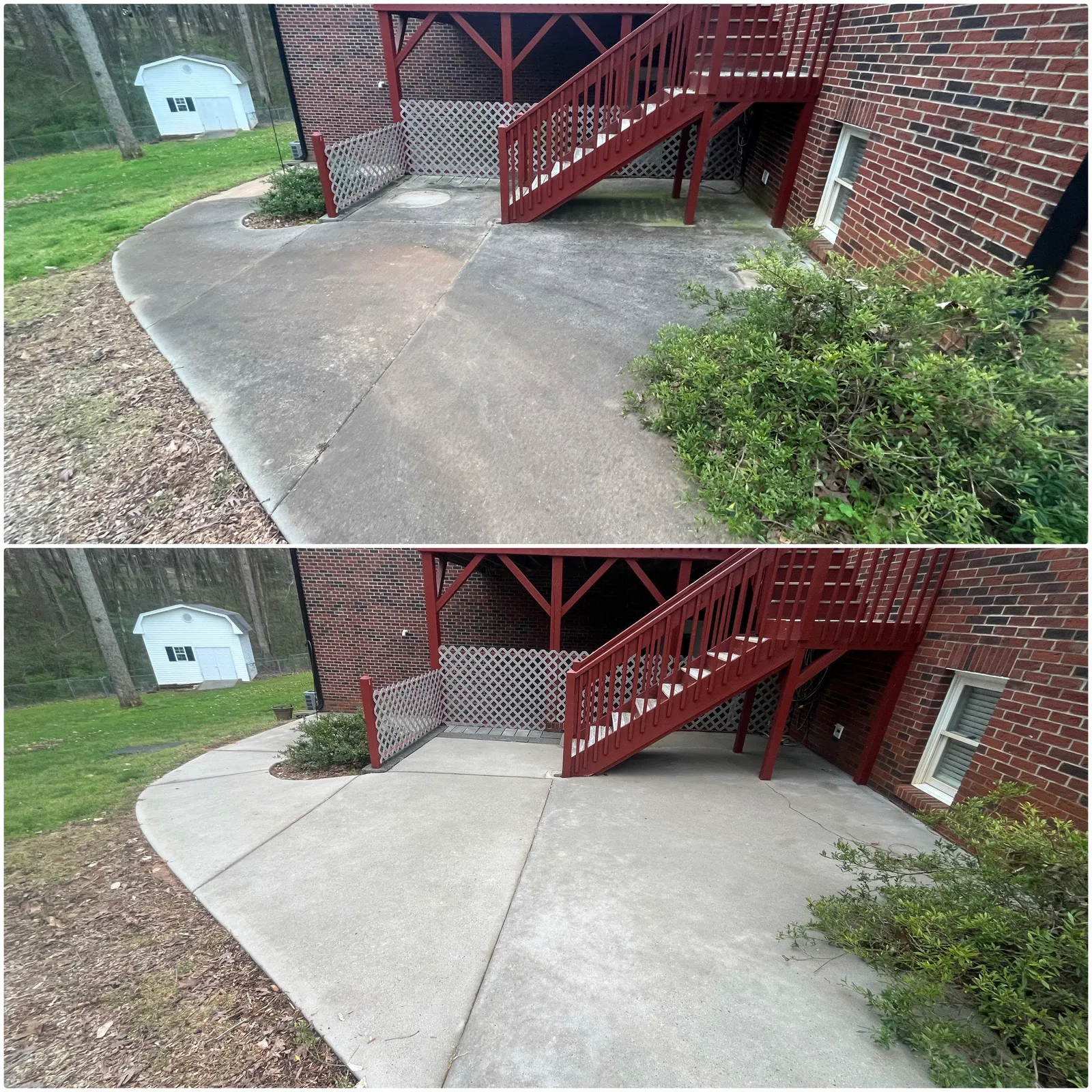 House Washing Before & After in Denver, NC & Lake Norman. Stand Out Exterior Cleaning