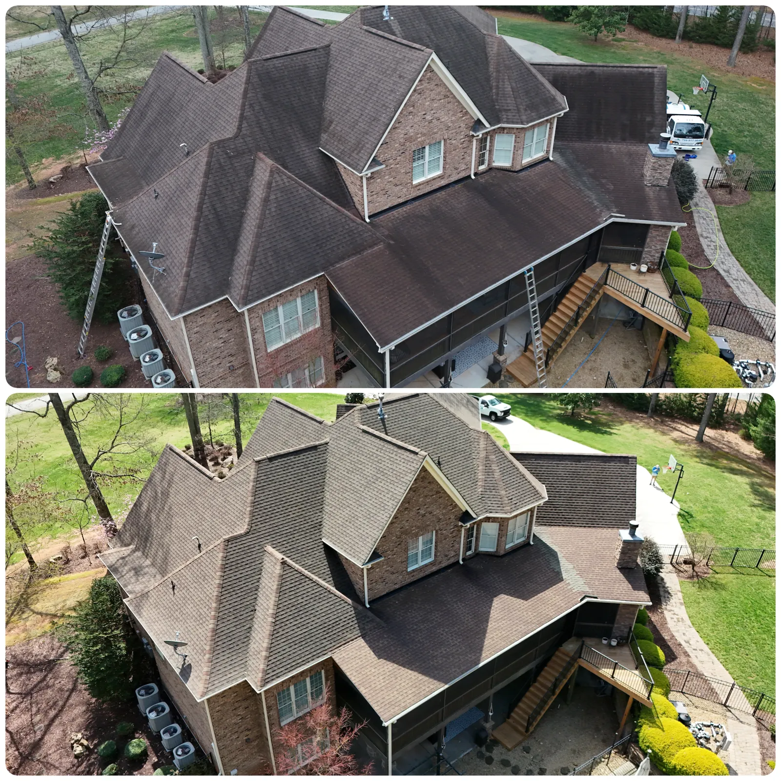 Exterior Cleaning Before & After in Denver, NC & Lake Norman. Stand Out Exterior Cleaning