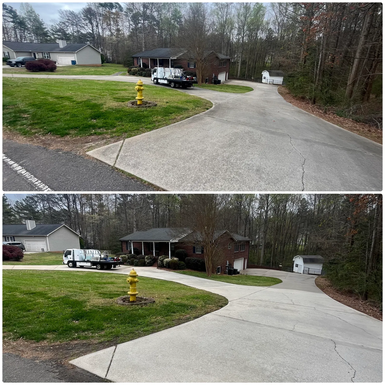 Driveway Cleaning Before & After in Denver, NC & Lake Norman. Stand Out Exterior Cleaning
