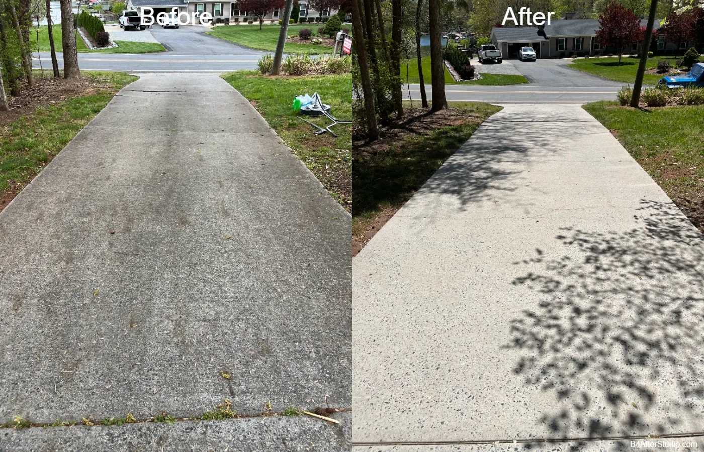 Before & After in Denver, NC & Lake Norman. Stand Out Exterior Cleaning
