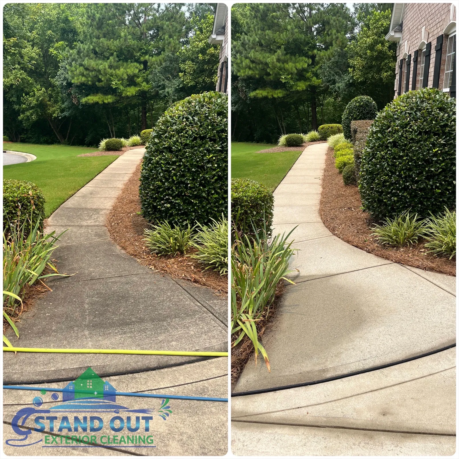 Driveway Cleaning Before & After in Denver, NC & Lake Norman. Stand Out Exterior Cleaning