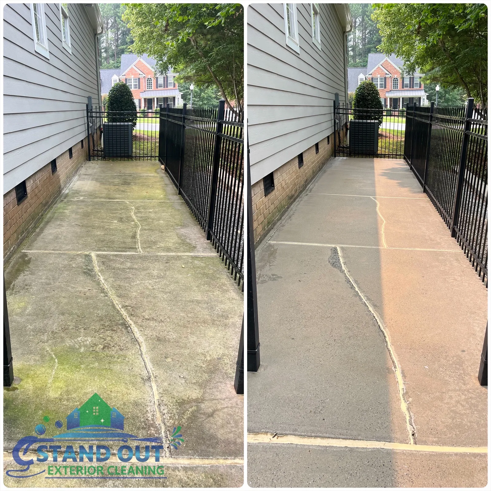 Driveway Cleaning Before & After in Denver, NC & Lake Norman. Stand Out Exterior Cleaning