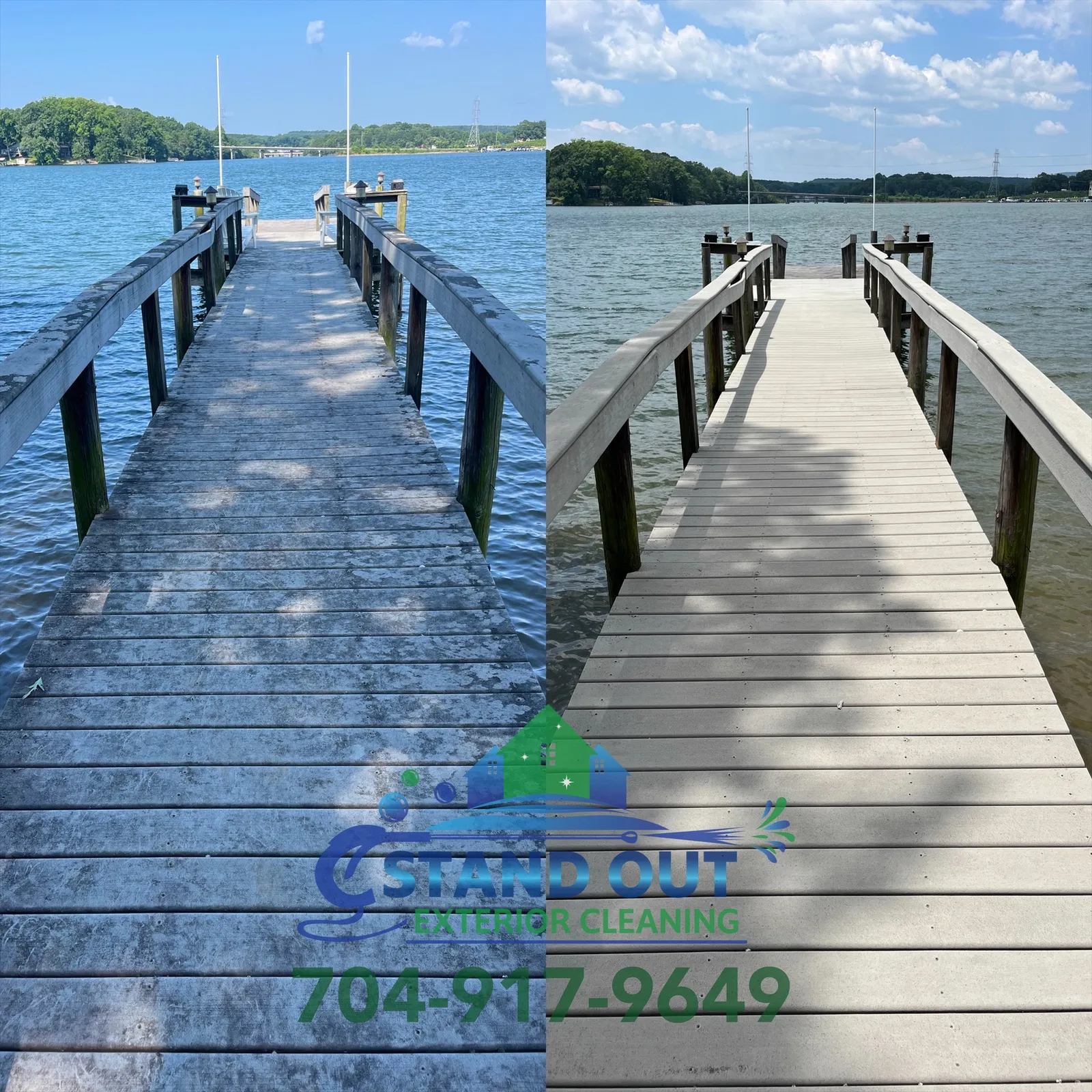 Before & After in Denver, NC & Lake Norman. Stand Out Exterior Cleaning