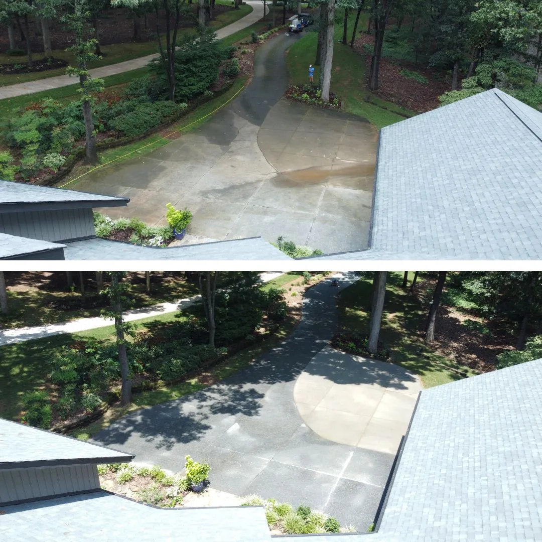 Roof Cleaning Before & After in Denver, NC & Lake Norman. Stand Out Exterior Cleaning
