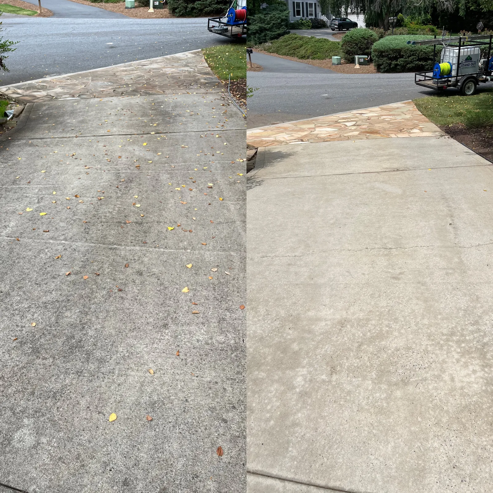 Driveway Cleaning Before & After in Denver, NC & Lake Norman. Stand Out Exterior Cleaning