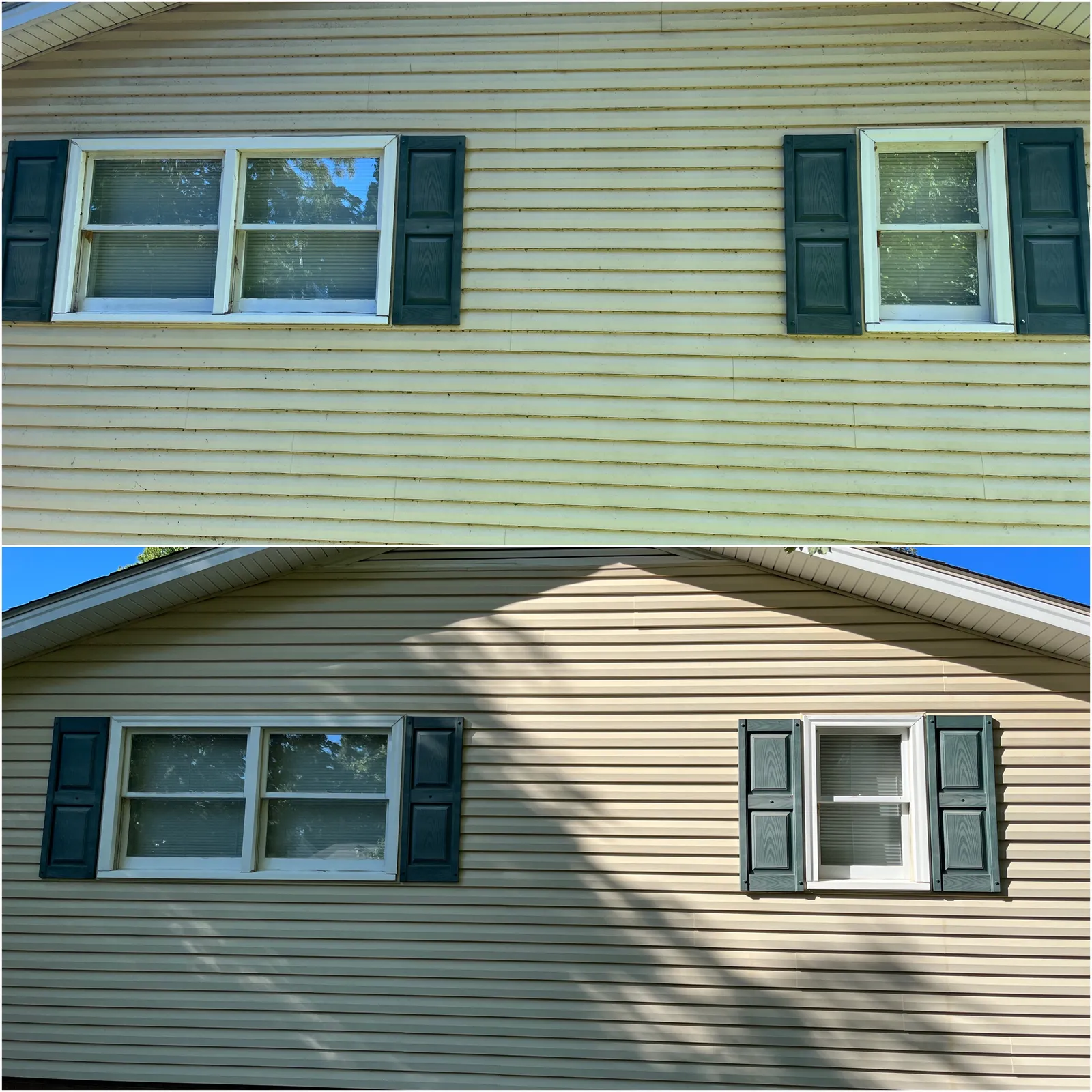 House Washing Before & After in Denver, NC & Lake Norman. Stand Out Exterior Cleaning
