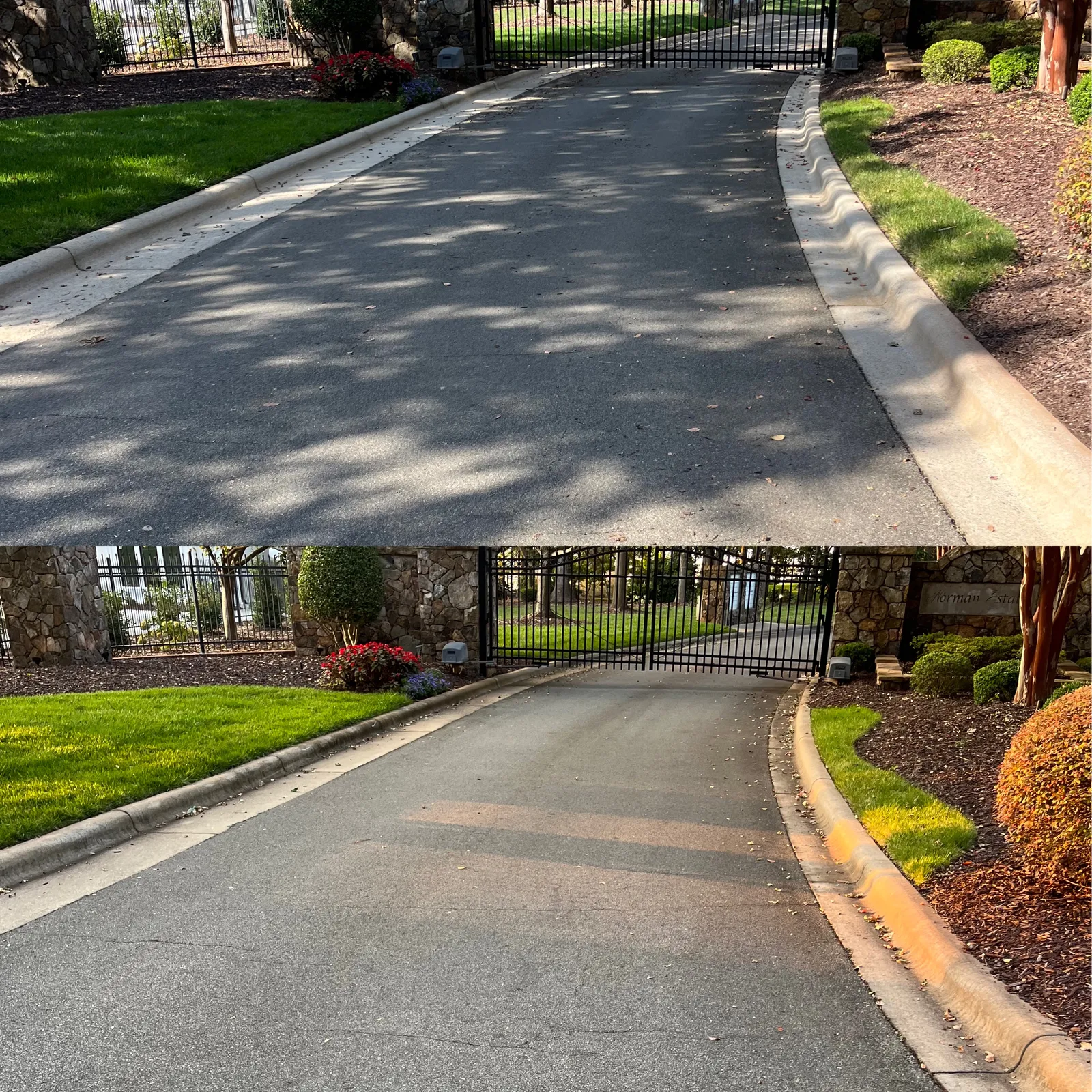 Driveway Cleaning Before & After in Denver, NC & Lake Norman. Stand Out Exterior Cleaning