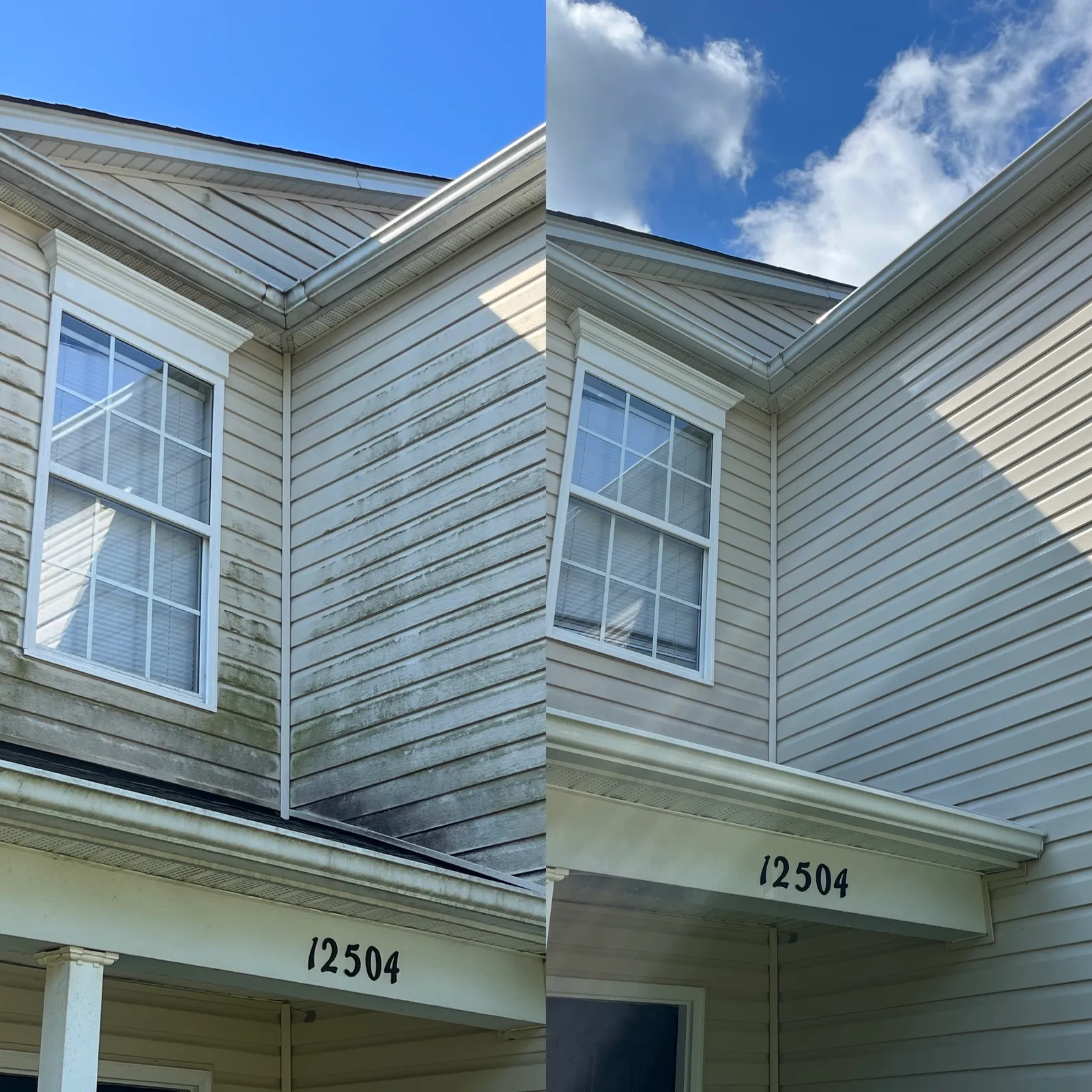 House Washing Before & After in Denver, NC & Lake Norman. Stand Out Exterior Cleaning