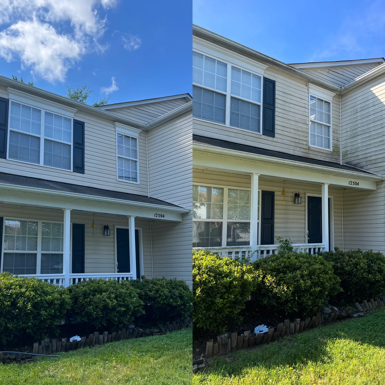 House Washing Before & After in Denver, NC & Lake Norman. Stand Out Exterior Cleaning