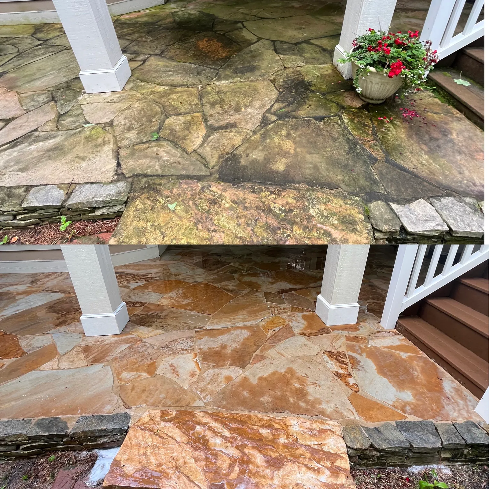 Gutter Cleaning Before & After in Denver, NC & Lake Norman. Stand Out Exterior Cleaning