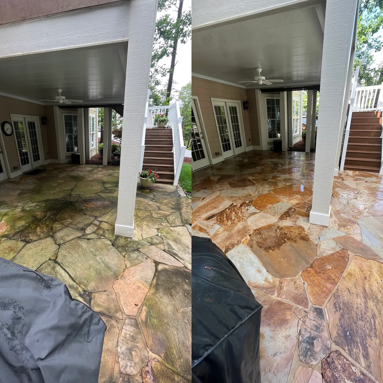 Gutter Cleaning Before & After in Denver, NC & Lake Norman. Stand Out Exterior Cleaning
