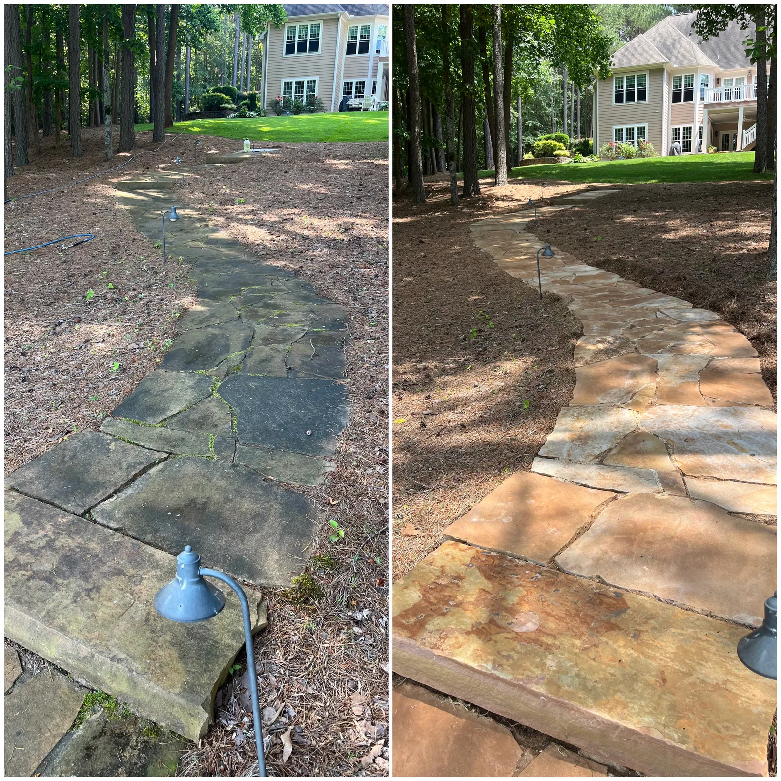 House Washing Before & After in Denver, NC & Lake Norman. Stand Out Exterior Cleaning