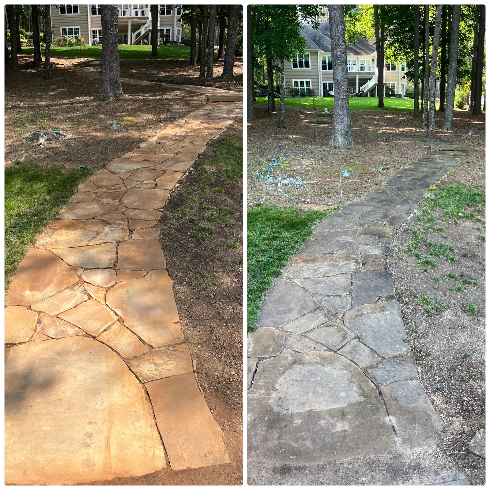 Driveway Cleaning Before & After in Denver, NC & Lake Norman. Stand Out Exterior Cleaning
