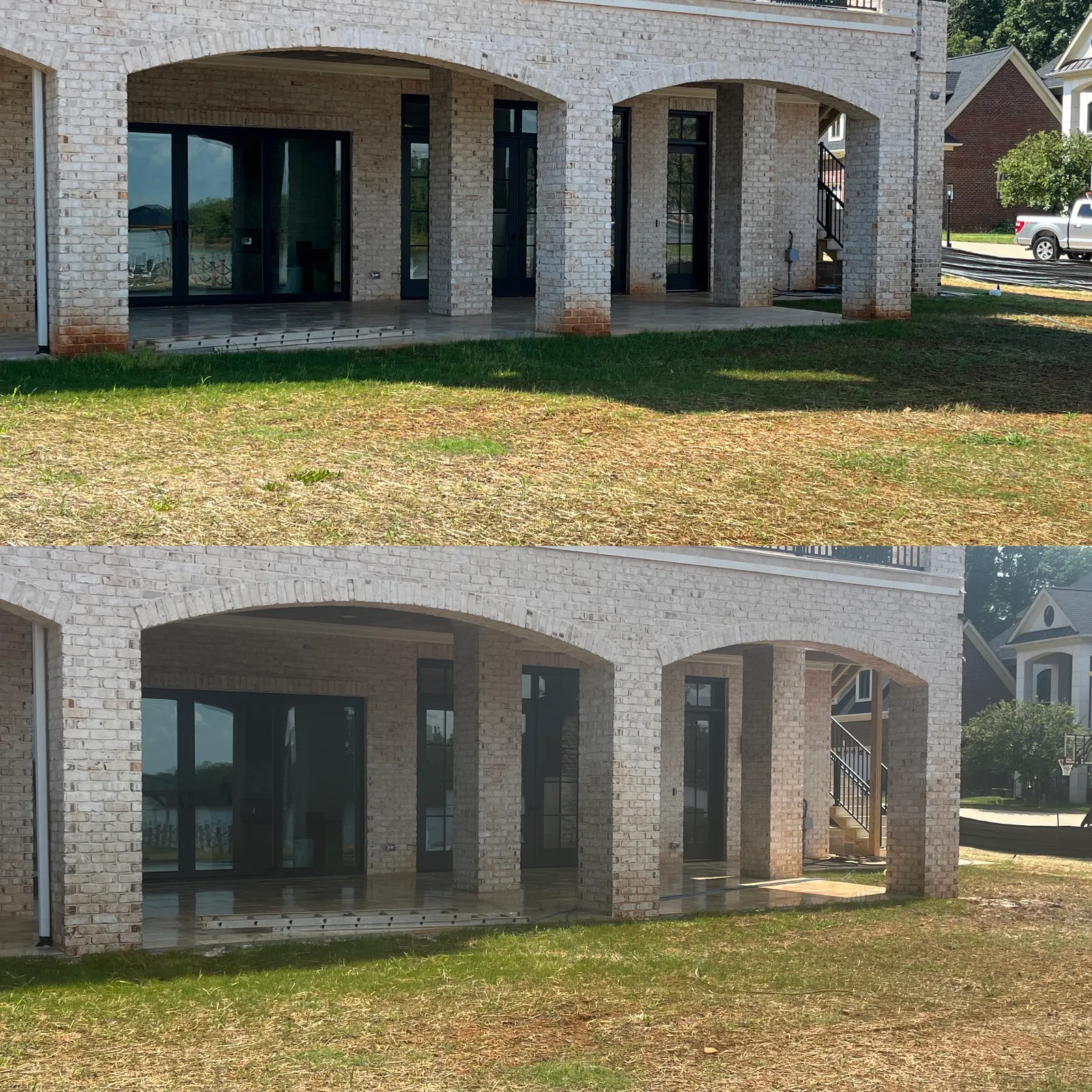 House Washing Before & After in Denver, NC & Lake Norman. Stand Out Exterior Cleaning