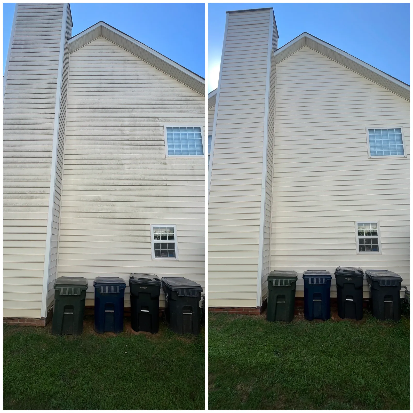 House Washing Before & After in Denver, NC & Lake Norman. Stand Out Exterior Cleaning