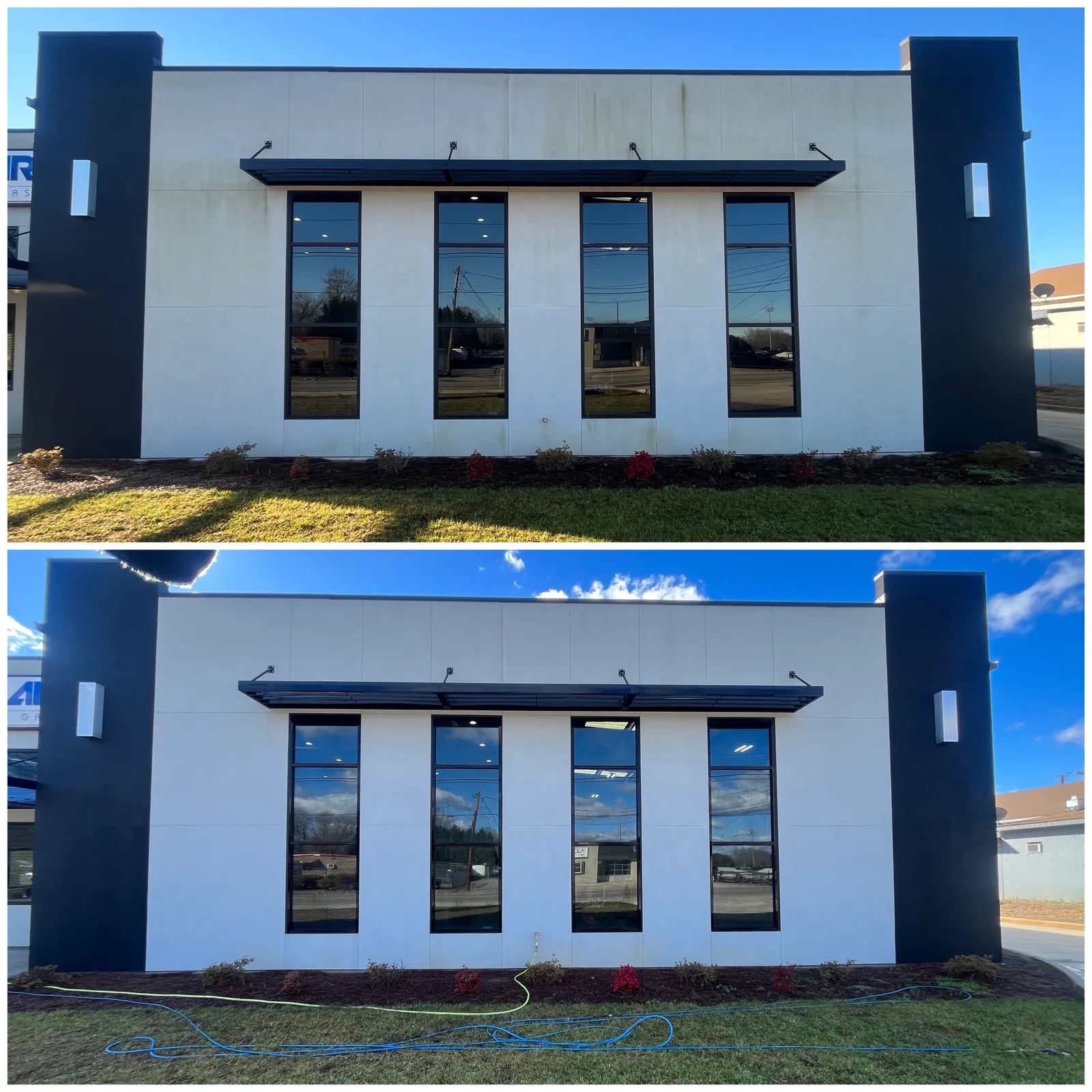 House Washing Before & After in Denver, NC & Lake Norman. Stand Out Exterior Cleaning
