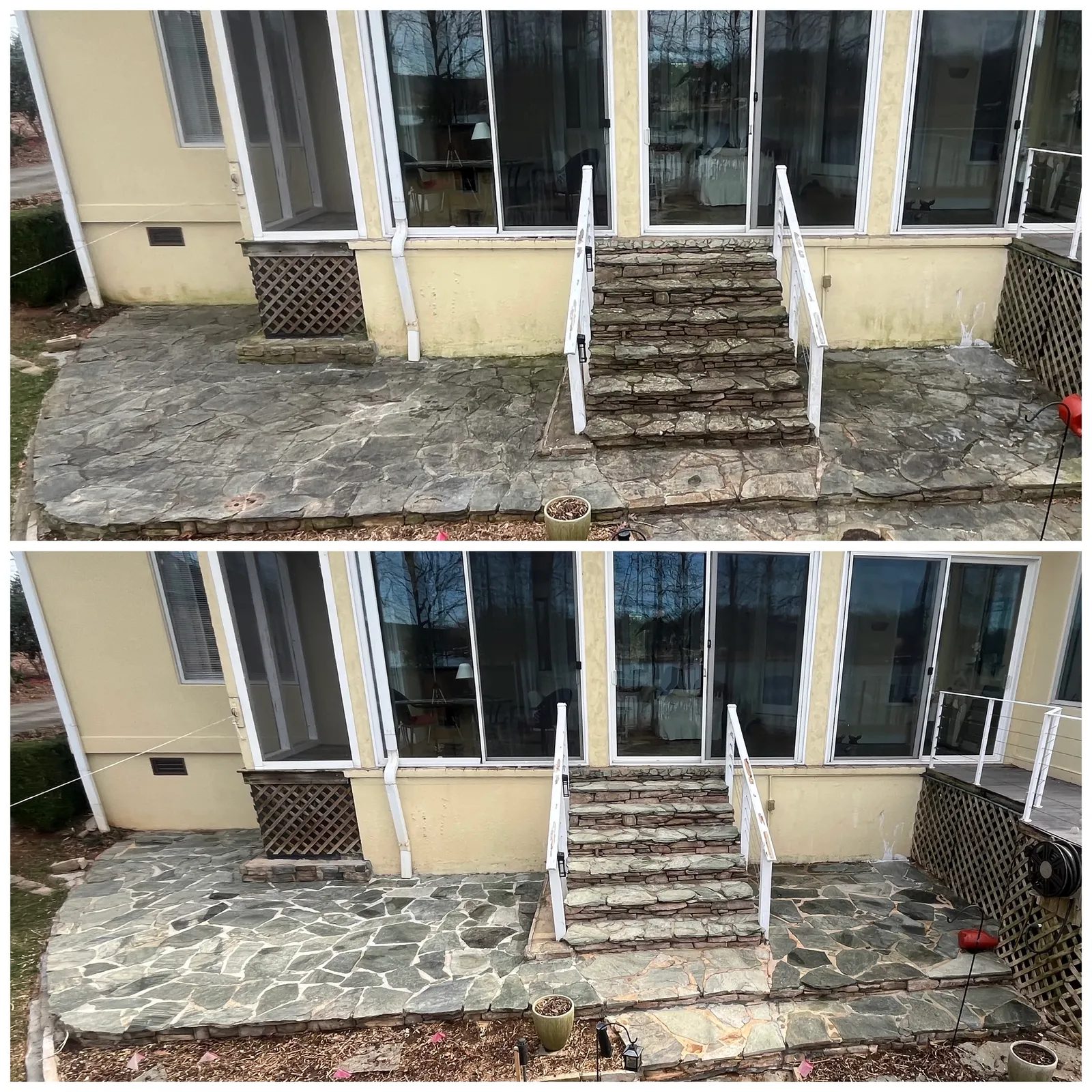 House Washing Before & After in Denver, NC & Lake Norman. Stand Out Exterior Cleaning