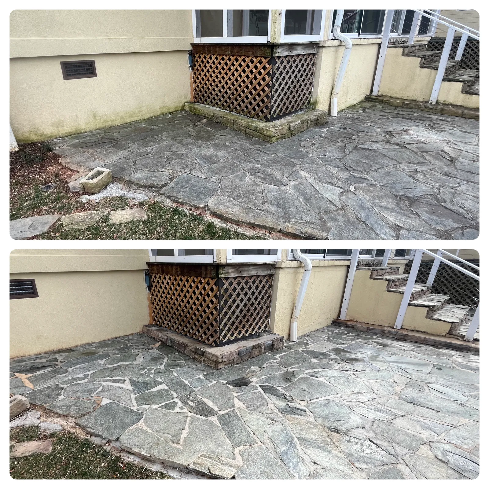 House Washing Before & After in Denver, NC & Lake Norman. Stand Out Exterior Cleaning