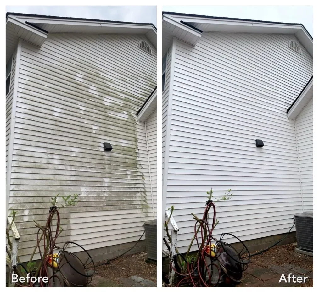 Gutter Cleaning Before & After in Denver, NC & Lake Norman. Stand Out Exterior Cleaning