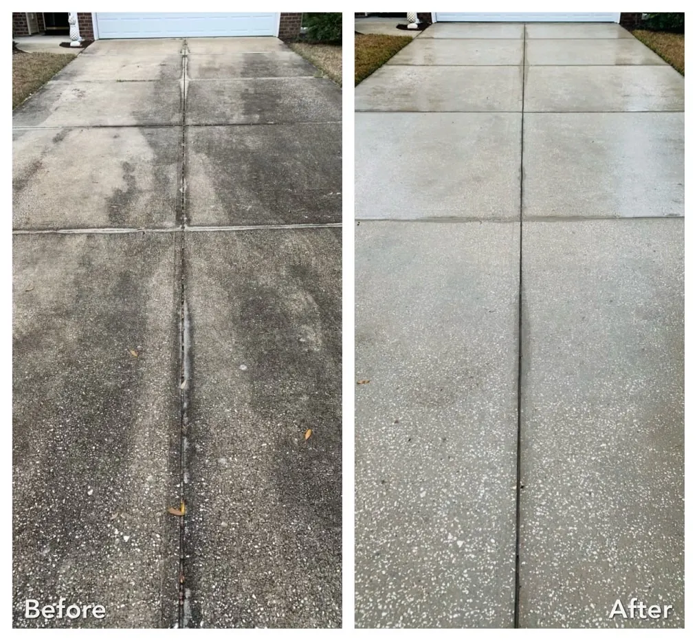 House Washing Before & After in Denver, NC & Lake Norman. Stand Out Exterior Cleaning