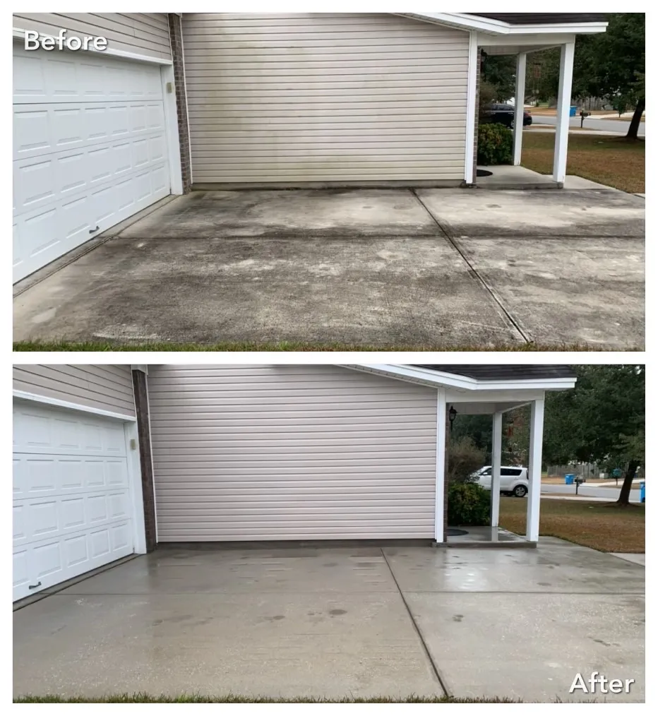 House Washing Before & After in Denver, NC & Lake Norman. Stand Out Exterior Cleaning