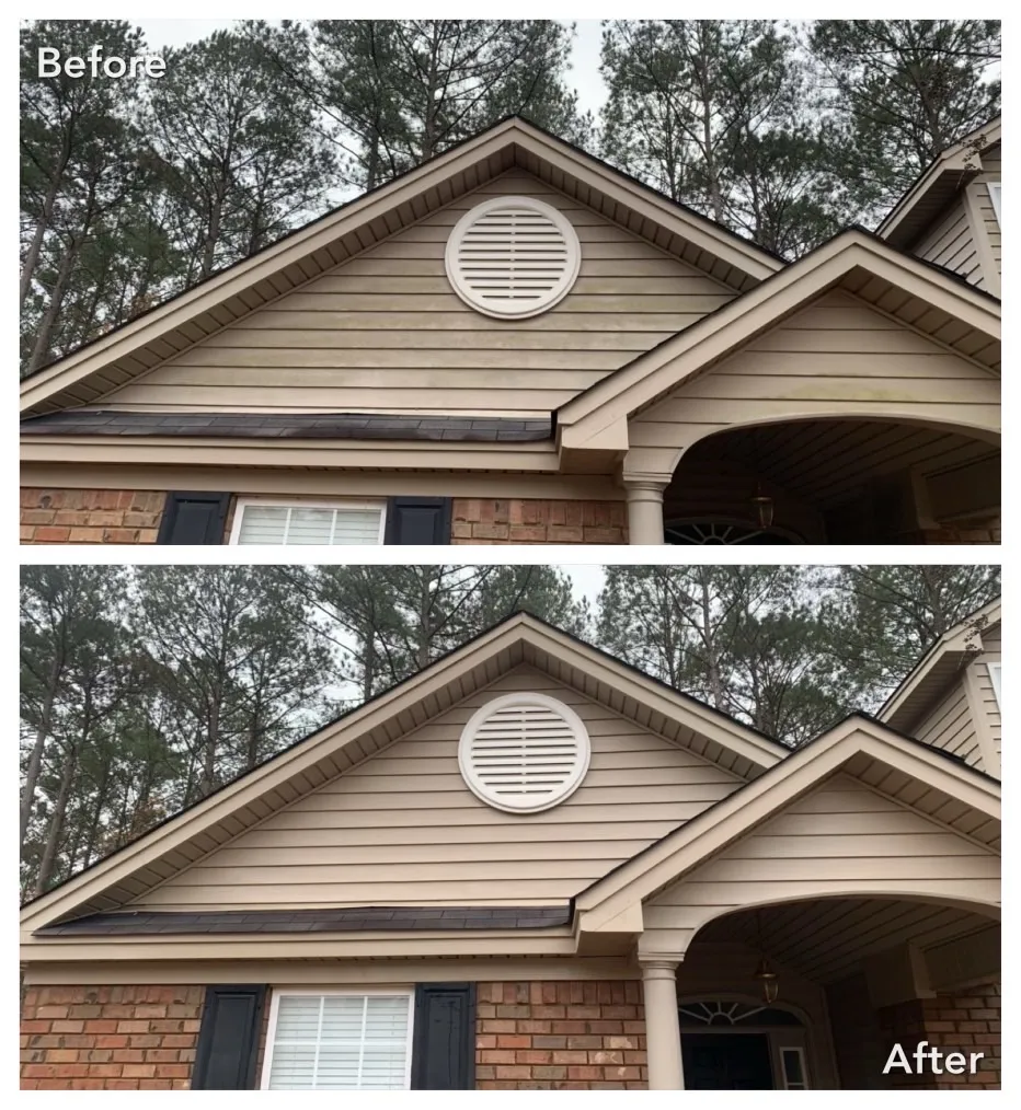 House Washing Before & After in Denver, NC & Lake Norman. Stand Out Exterior Cleaning