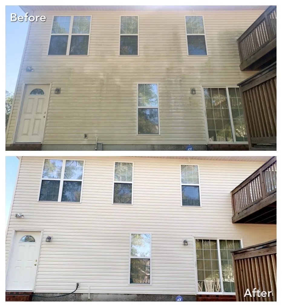 House Washing Before & After in Denver, NC & Lake Norman. Stand Out Exterior Cleaning