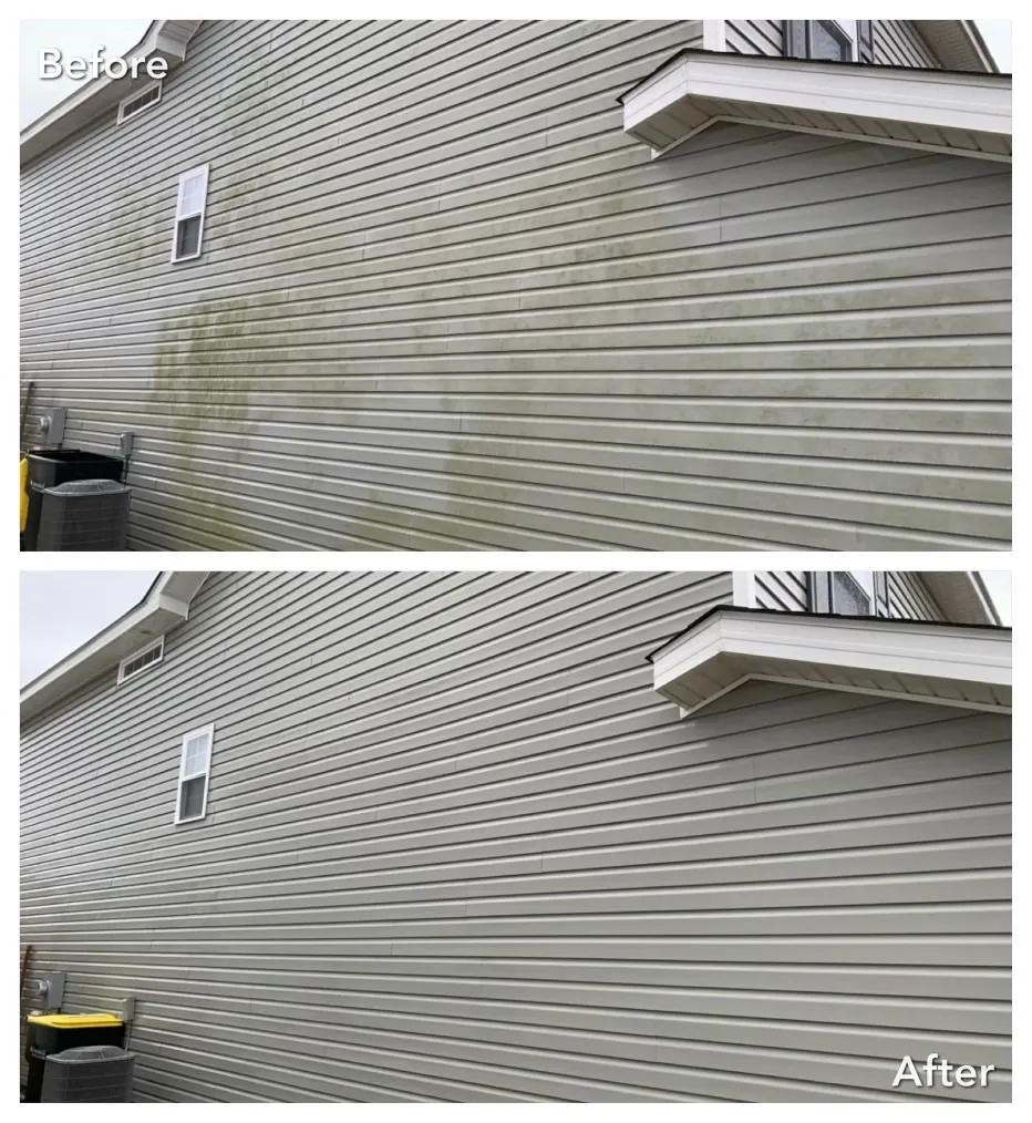 House Washing Before & After in Denver, NC & Lake Norman. Stand Out Exterior Cleaning