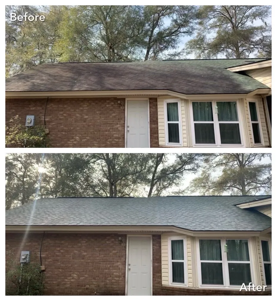 House Washing Before & After in Denver, NC & Lake Norman. Stand Out Exterior Cleaning