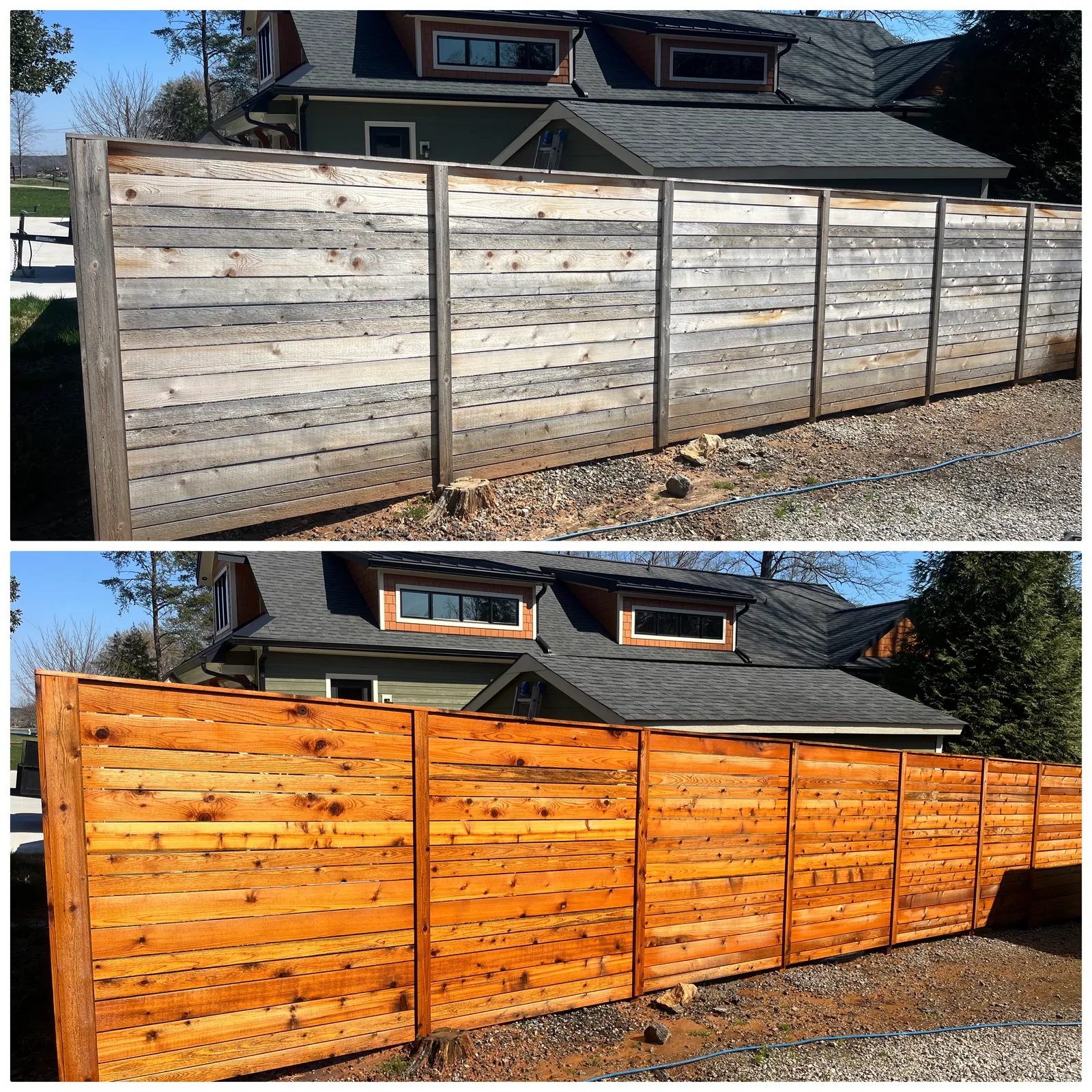 Driveway Cleaning Before & After in Denver, NC & Lake Norman. Stand Out Exterior Cleaning