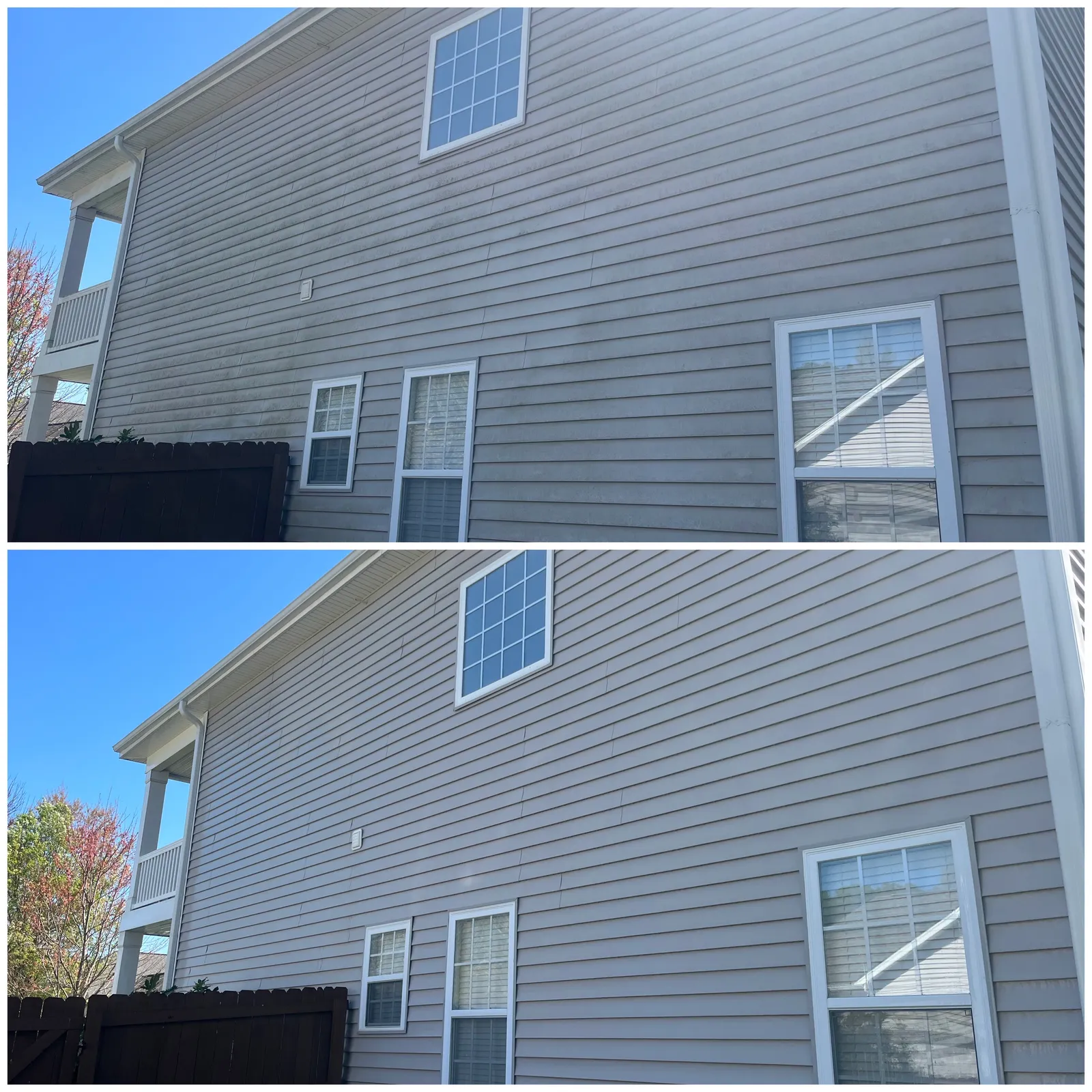 House Washing Before & After in Denver, NC & Lake Norman. Stand Out Exterior Cleaning