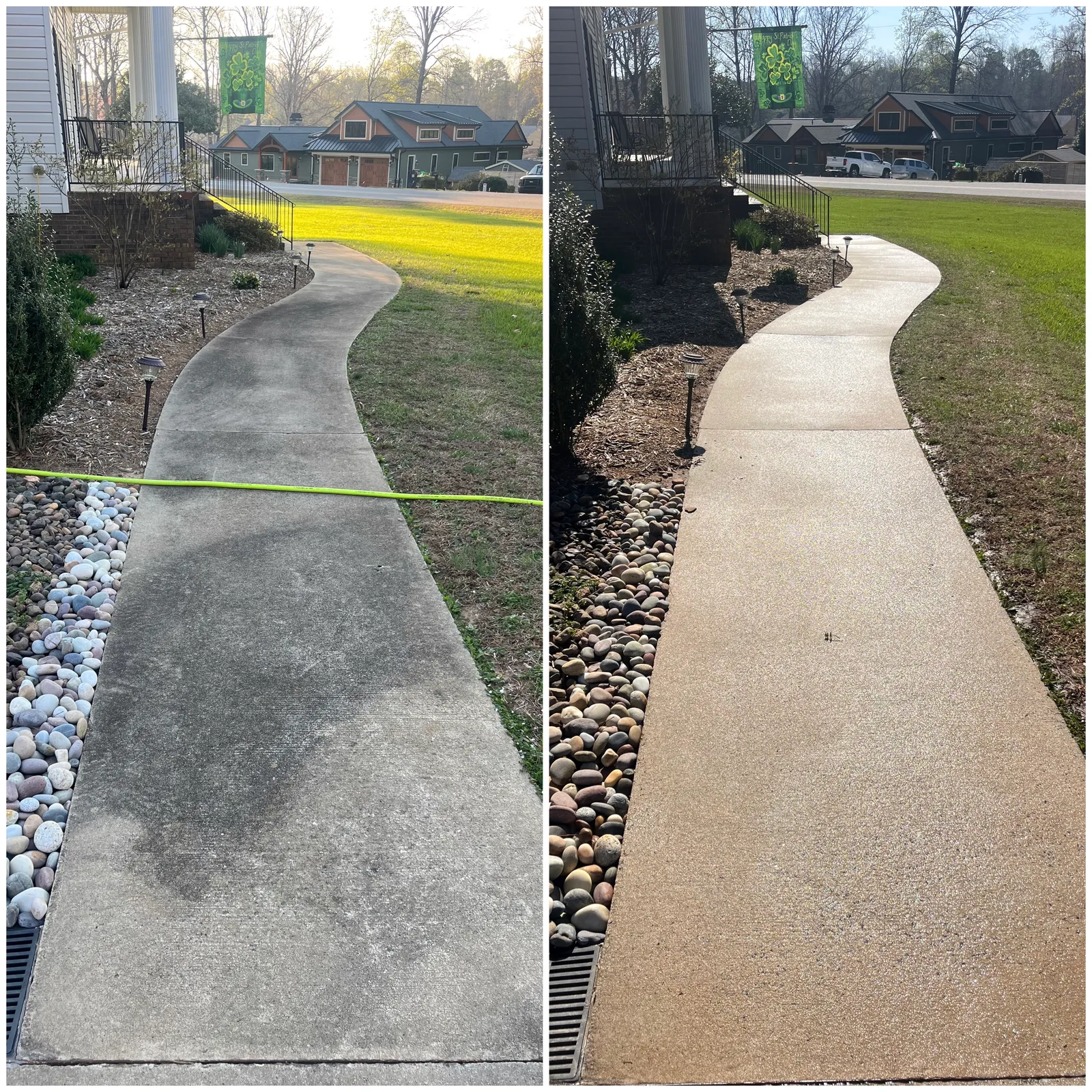 Paver Cleaning Before & After in Denver, NC & Lake Norman. Stand Out Exterior Cleaning