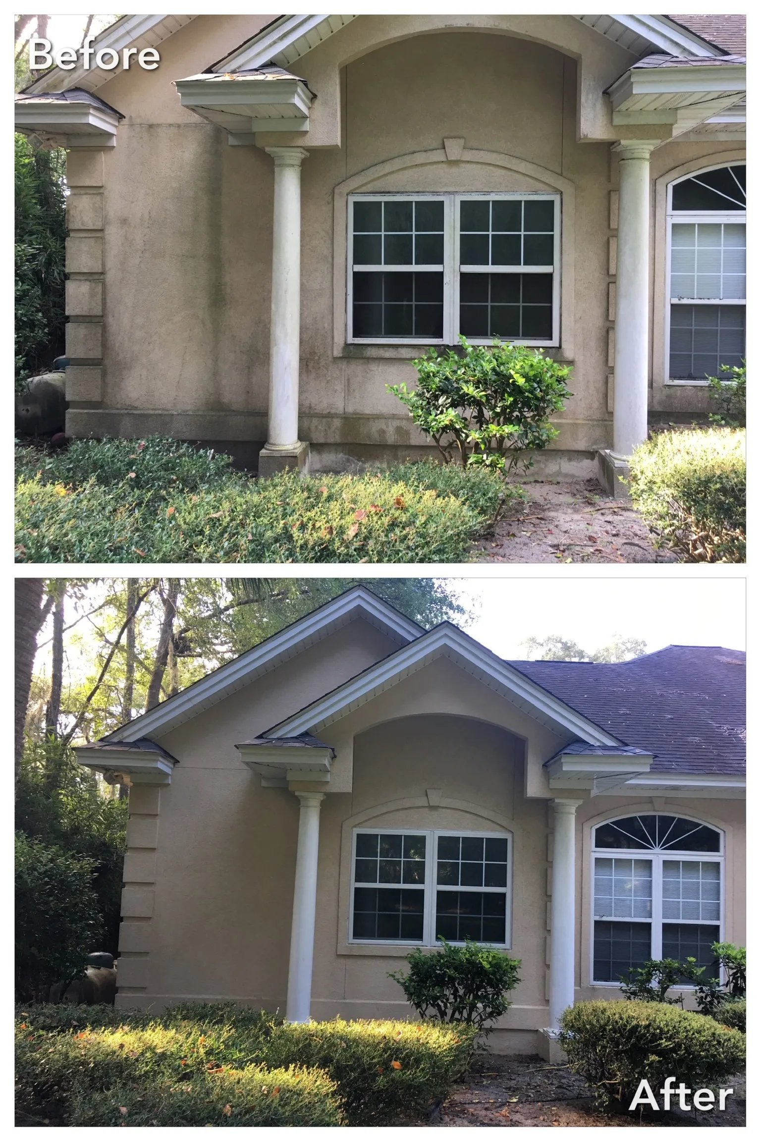 House Washing Before & After in Denver, NC & Lake Norman. Stand Out Exterior Cleaning