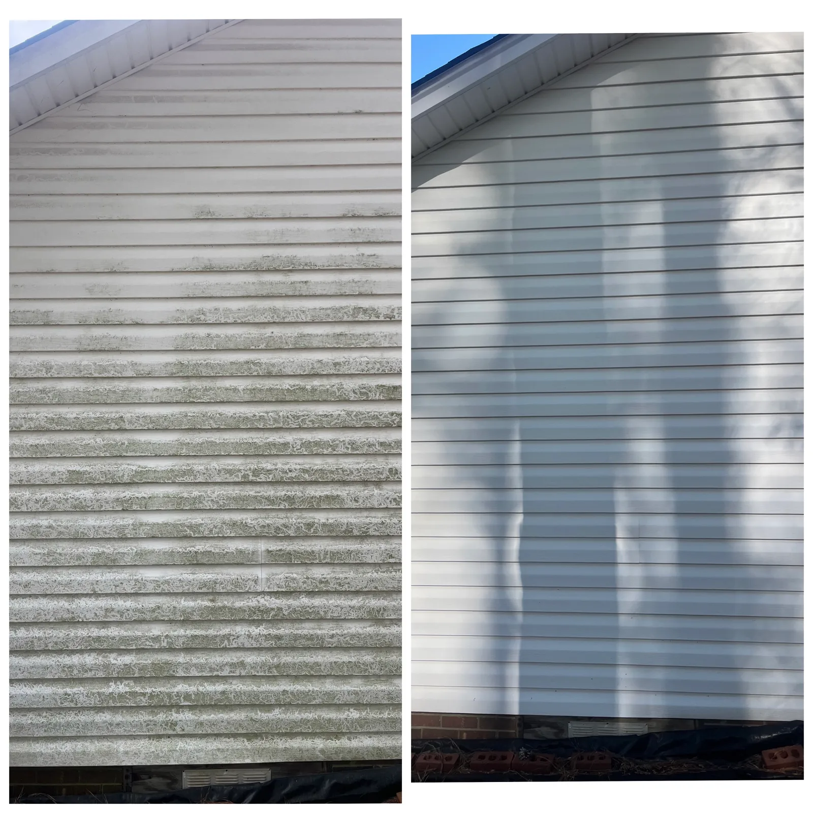 House Washing Before & After in Denver, NC & Lake Norman. Stand Out Exterior Cleaning