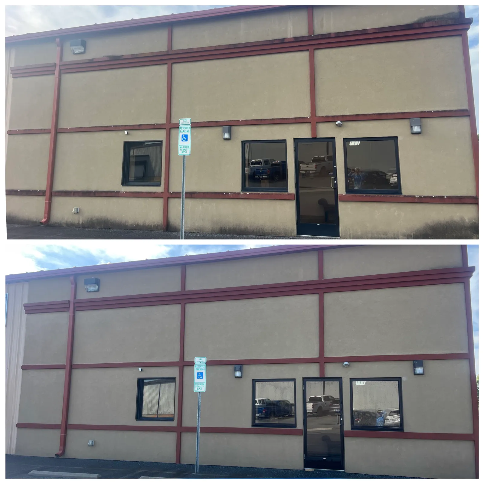 Commercial Cleaning Before & After in Denver, NC & Lake Norman. Stand Out Exterior Cleaning