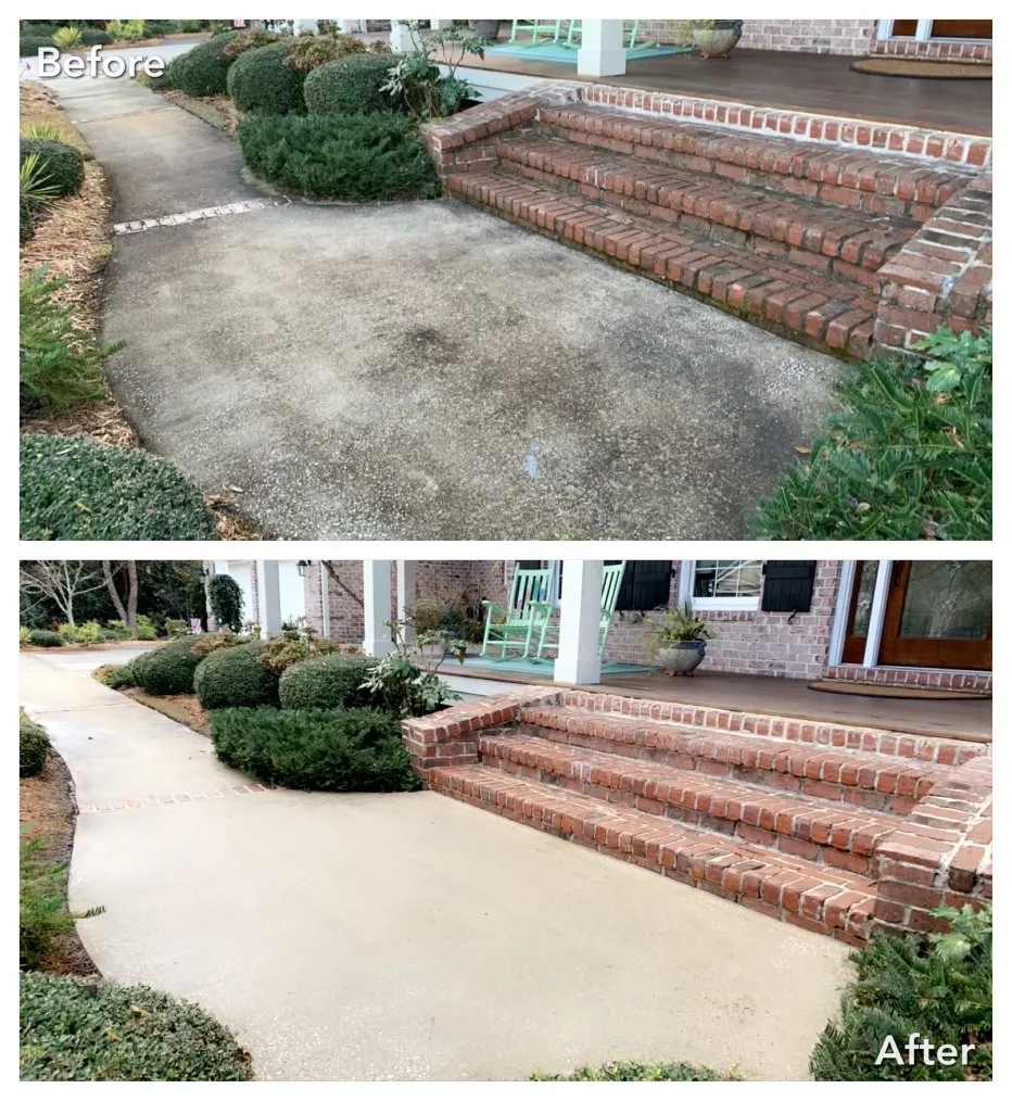 House Washing Before & After in Denver, NC & Lake Norman. Stand Out Exterior Cleaning