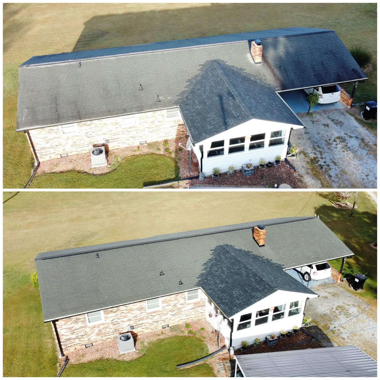Exterior Cleaning Before & After in Denver, NC & Lake Norman. Stand Out Exterior Cleaning