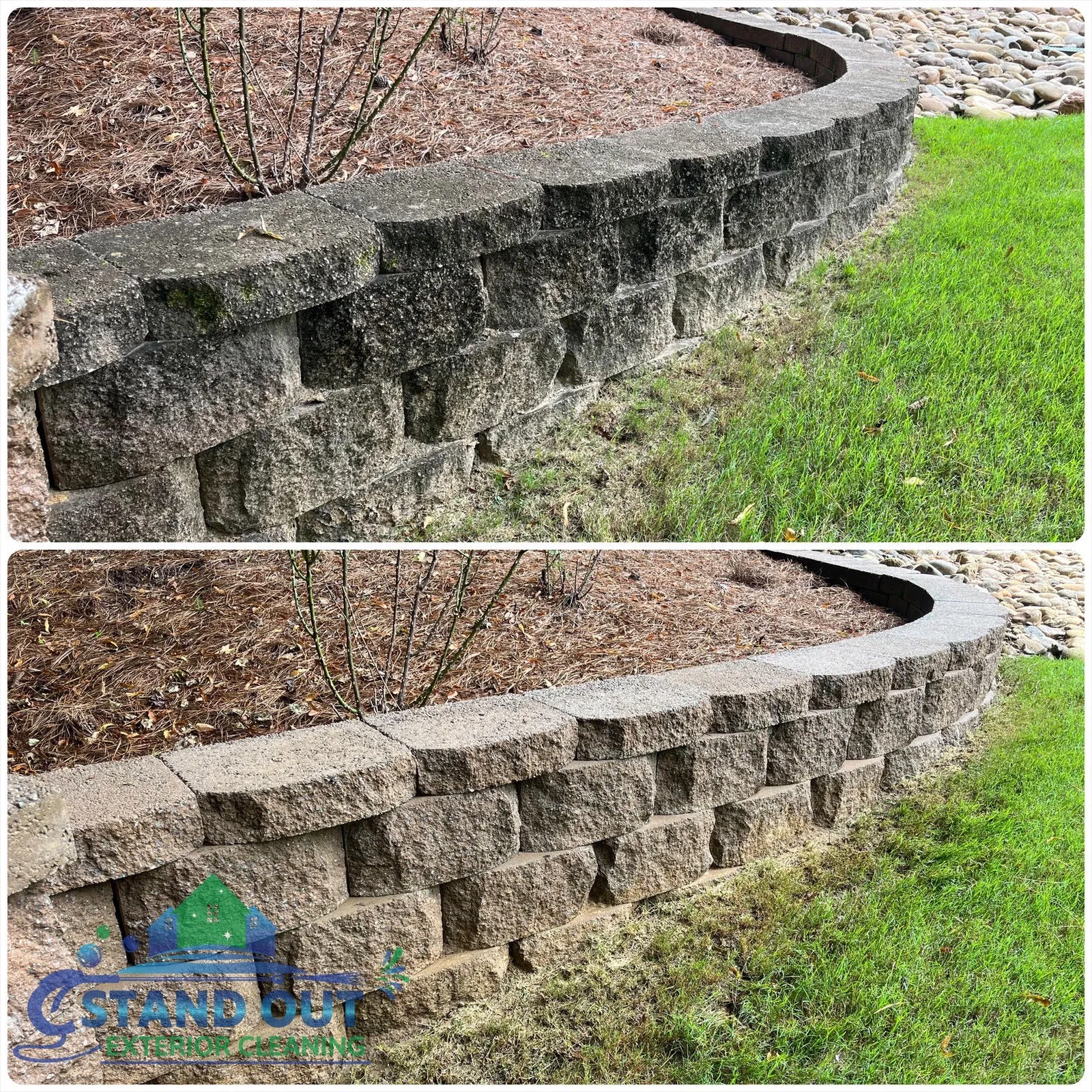 Exterior Cleaning Before & After in Denver, NC & Lake Norman. Stand Out Exterior Cleaning