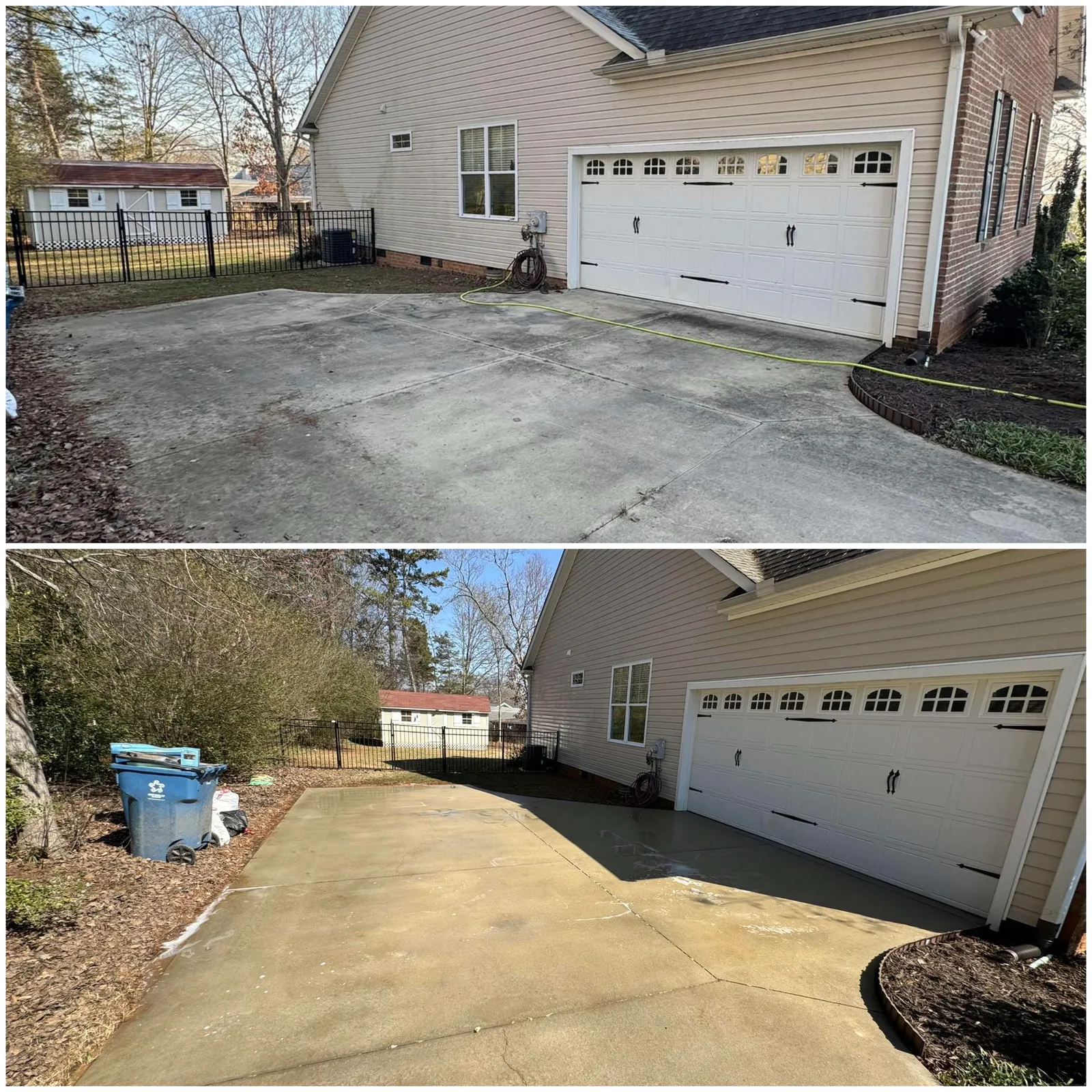 Exterior Cleaning Before & After in Denver, NC & Lake Norman. Stand Out Exterior Cleaning
